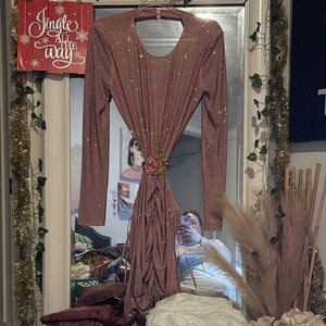 Elegant Sequin Pink Dress